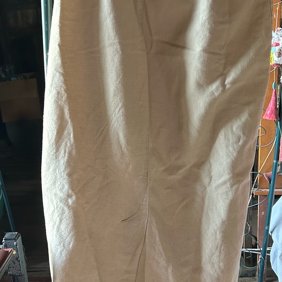 Light khaki wrap maxi skirt - Picture 3 of 4